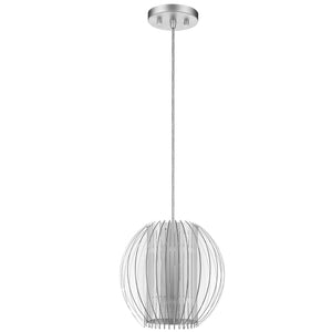 Homeroots Acrylic And Steel Shade Hanging Globe Light   399196