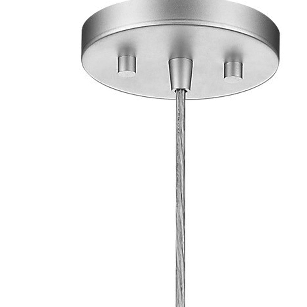 Homeroots Acrylic And Steel Shade Hanging Globe Light   399196