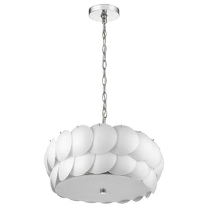 Homeroots Selene 6-light Polished Chrome Pendant With Overlapping Frosted White Glass Discs Shade   399199