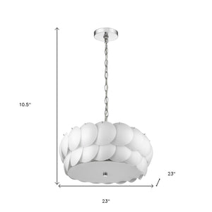 Homeroots Selene 6-light Polished Chrome Pendant With Overlapping Frosted White Glass Discs Shade   399199