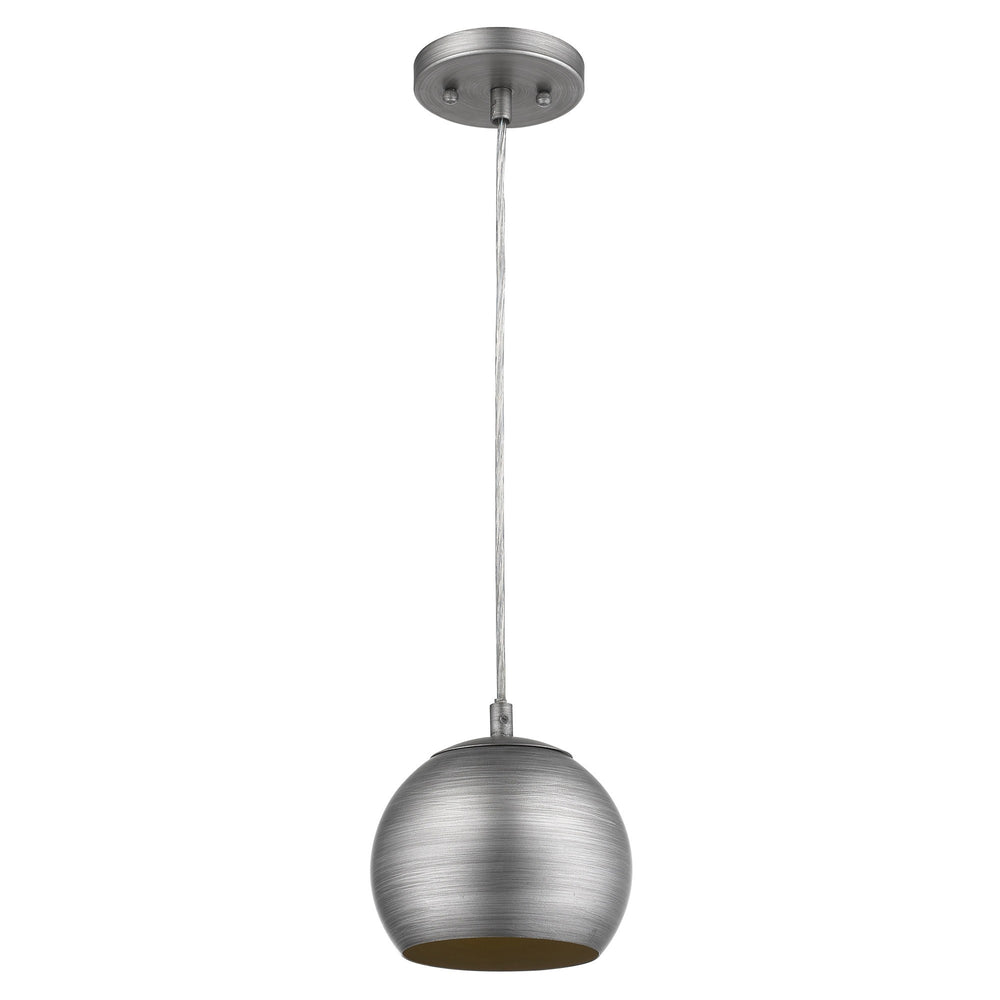 Homeroots Light Gray And Gold Hanging Dome Light   399200