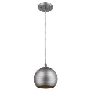 Homeroots Light Gray And Gold Hanging Dome Light   399200
