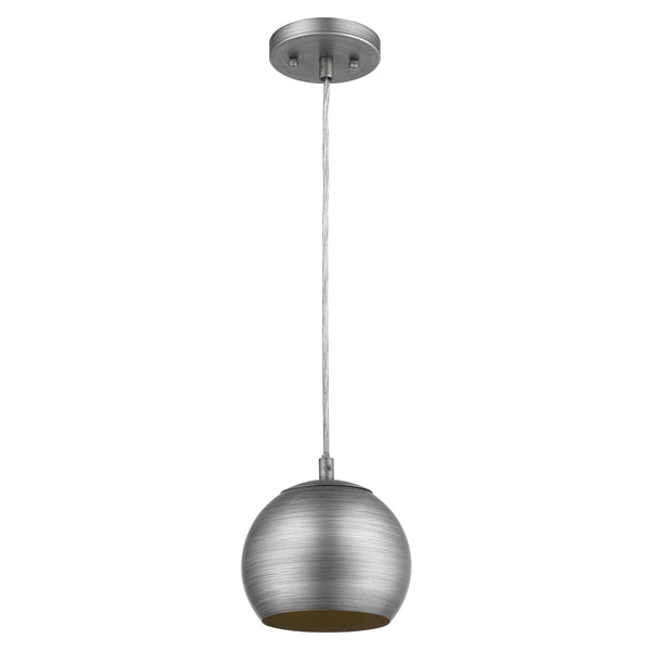 Homeroots Light Gray And Gold Hanging Dome Light   399200
