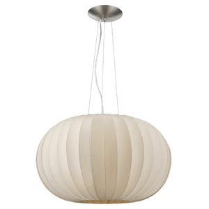 Homeroots Shanghai 1-light Brushed Nickel Pendant With Sheer Pearl Ribbon Shade   399204