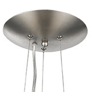 Homeroots Shanghai 1-light Brushed Nickel Pendant With Sheer Pearl Ribbon Shade   399204