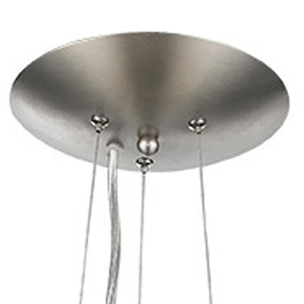 Homeroots Shanghai 1-light Brushed Nickel Pendant With Sheer Pearl Ribbon Shade   399204