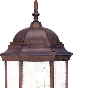 Homeroots Three Light Brown Domed Textured Glass Lantern Wall Light   399205