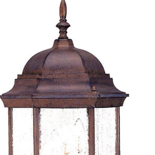 Homeroots Three Light Brown Domed Textured Glass Lantern Wall Light   399205