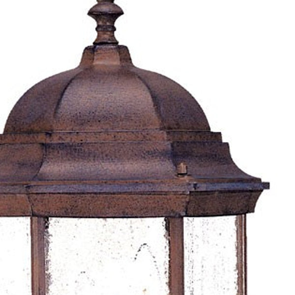 Homeroots Three Light Brown Domed Textured Glass Lantern Wall Light   399205