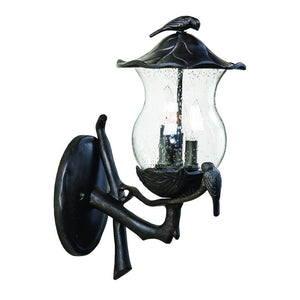 Homeroots Avian 3-light Black Coral Wall Light With Seeded Glass   399209