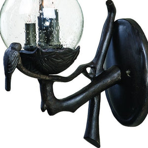 Homeroots Avian 3-light Black Coral Wall Light With Seeded Glass   399209
