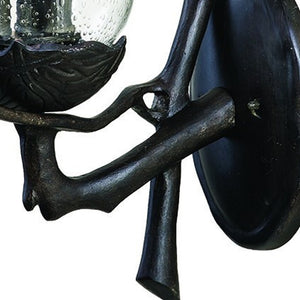 Homeroots Avian 3-light Black Coral Wall Light With Seeded Glass   399209