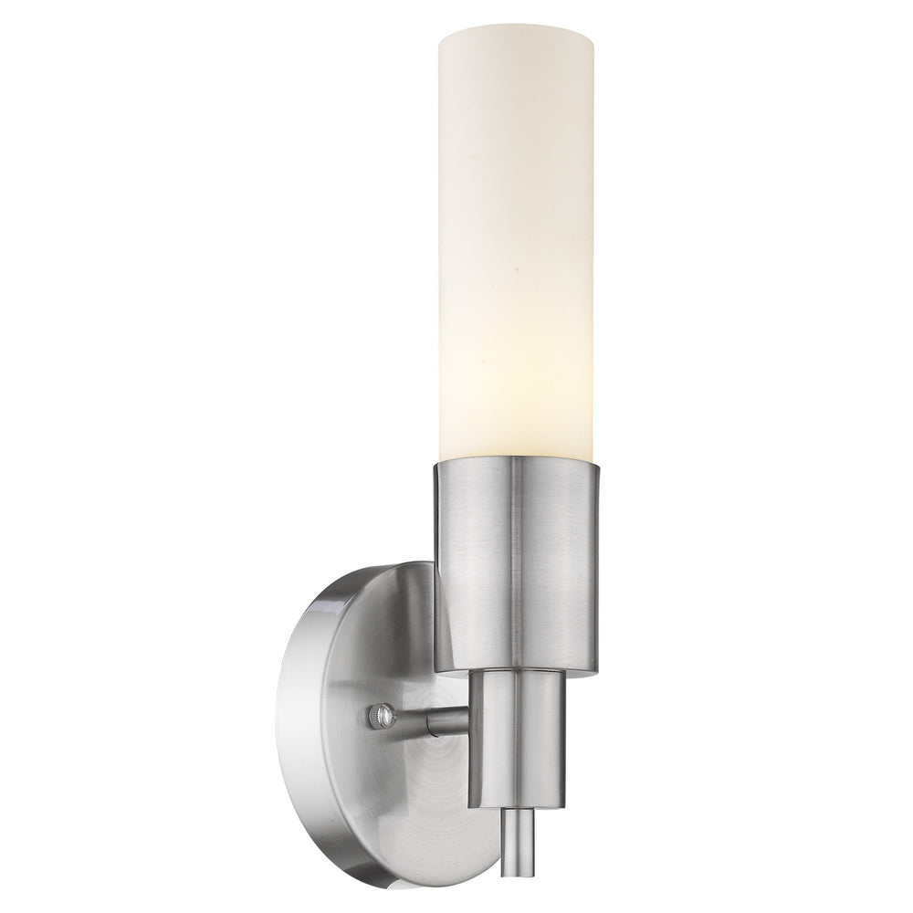 Homeroots Silver Narrow Wall Light With Frosted Glass Shade   399210