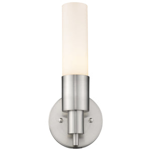 Homeroots Silver Narrow Wall Light With Frosted Glass Shade   399210