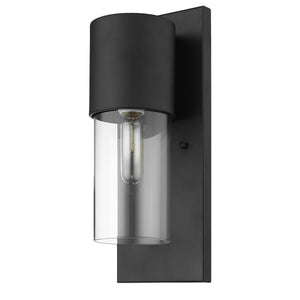 Homeroots Contemporary Matte Black And Glass Wall Light   399211