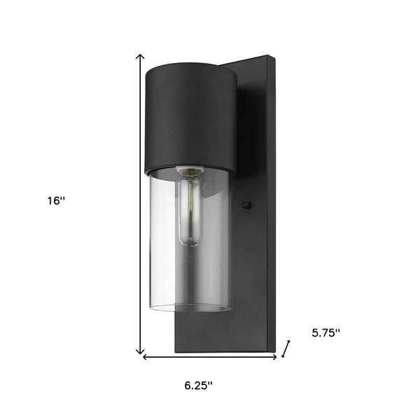 Homeroots Contemporary Matte Black And Glass Wall Light   399211