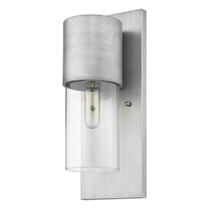 Homeroots Contemporary Brushed Silver And Glass Wall Light   399212
