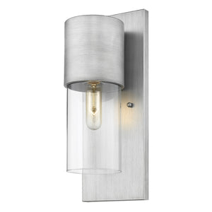 Homeroots Contemporary Brushed Silver And Glass Wall Light   399212