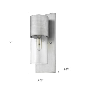 Homeroots Contemporary Brushed Silver And Glass Wall Light   399212