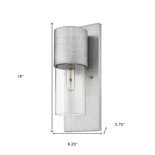Homeroots Contemporary Brushed Silver And Glass Wall Light   399212