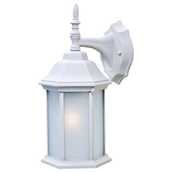 Homeroots White Frosted Glass Swing Arm Wall Light – Stylish Outdoor Fixture With Unique Design & Elegance   399222