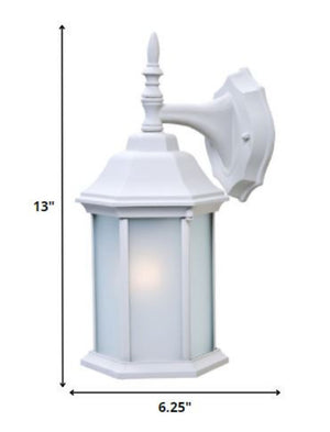 Homeroots White Frosted Glass Swing Arm Wall Light – Stylish Outdoor Fixture With Unique Design & Elegance   399222