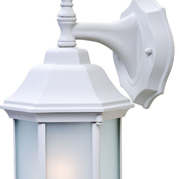 Homeroots White Frosted Glass Swing Arm Wall Light – Stylish Outdoor Fixture With Unique Design & Elegance   399222