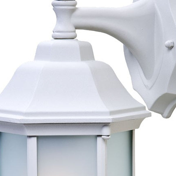 Homeroots White Frosted Glass Swing Arm Wall Light – Stylish Outdoor Fixture With Unique Design & Elegance   399222