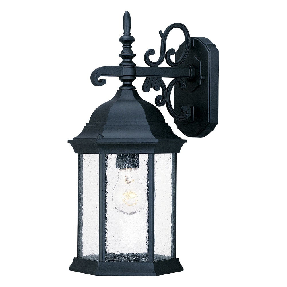 Homeroots Petite Matte Black Domed Hanging Lantern Wall Light   399223