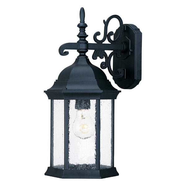 Homeroots Petite Matte Black Domed Hanging Lantern Wall Light   399223