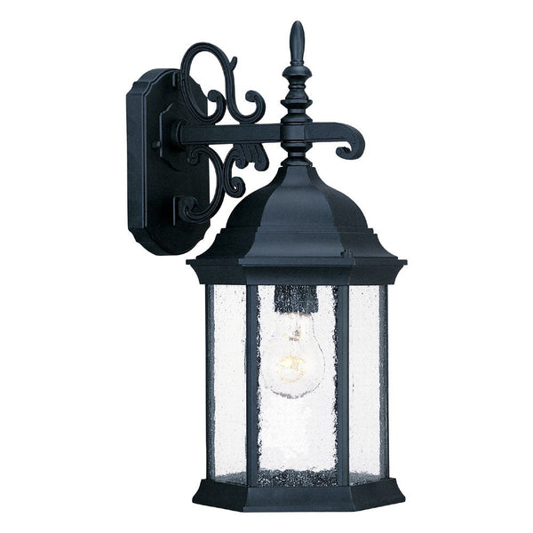 Homeroots Petite Matte Black Domed Hanging Lantern Wall Light   399223