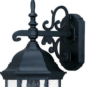Homeroots Petite Matte Black Domed Hanging Lantern Wall Light   399223