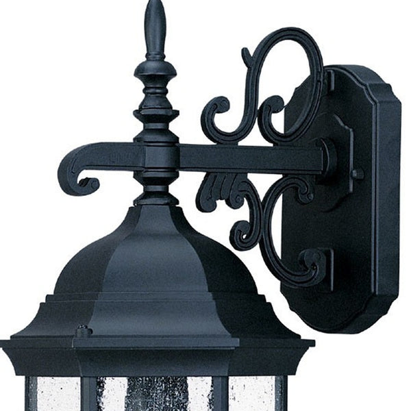 Homeroots Petite Matte Black Domed Hanging Lantern Wall Light   399223
