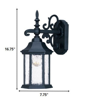 Homeroots Narrow Matte Black Domed Hanging Lantern Wall Light   399224