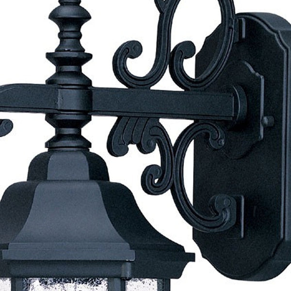 Homeroots Narrow Matte Black Domed Hanging Lantern Wall Light   399224