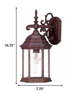 Homeroots Narrow Brown Domed Hanging Lantern Wall Light   399225