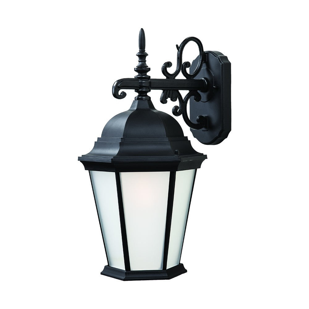 Homeroots Matte Black Domed Hanging Lantern Wall Light   399226