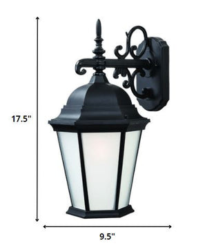 Homeroots Matte Black Domed Hanging Lantern Wall Light   399226