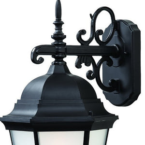 Homeroots Matte Black Domed Hanging Lantern Wall Light   399226