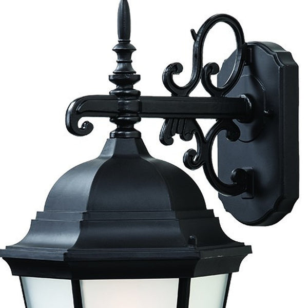 Homeroots Matte Black Domed Hanging Lantern Wall Light   399226