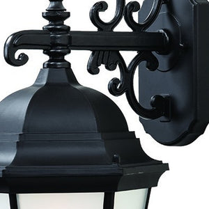 Homeroots Matte Black Domed Hanging Lantern Wall Light   399226