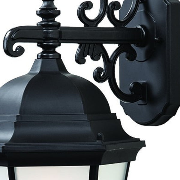 Homeroots Matte Black Domed Hanging Lantern Wall Light   399226