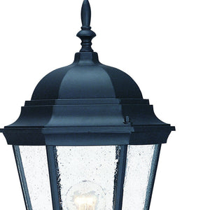 Homeroots Matte Black Swing Arm Glass Lantern Wall Light   399227