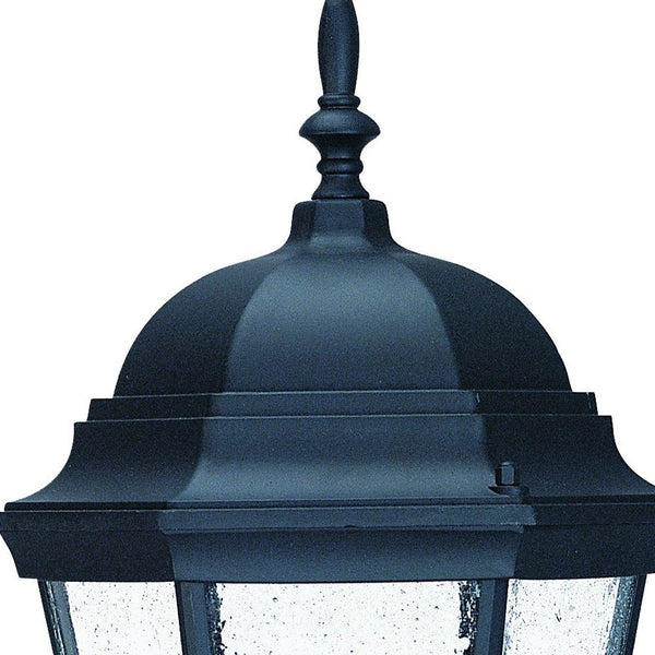 Homeroots Matte Black Swing Arm Glass Lantern Wall Light   399227