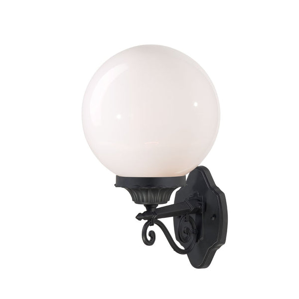 Homeroots Matte Black Round Acrylic Globe Wall Sconce   399229