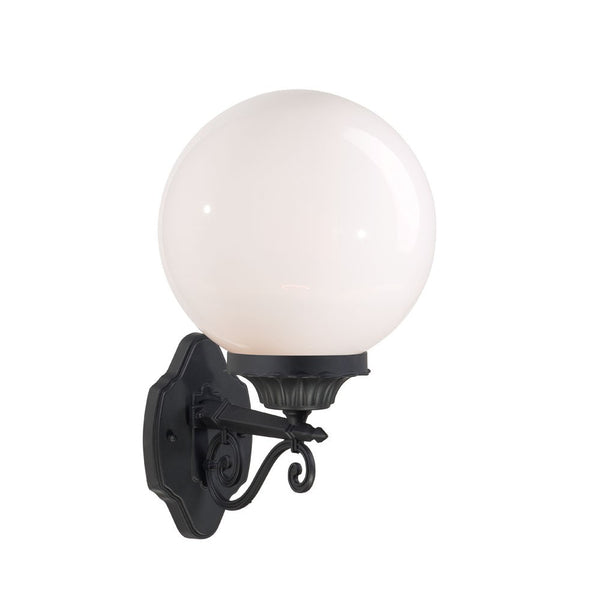 Homeroots Matte Black Round Acrylic Globe Wall Sconce   399229
