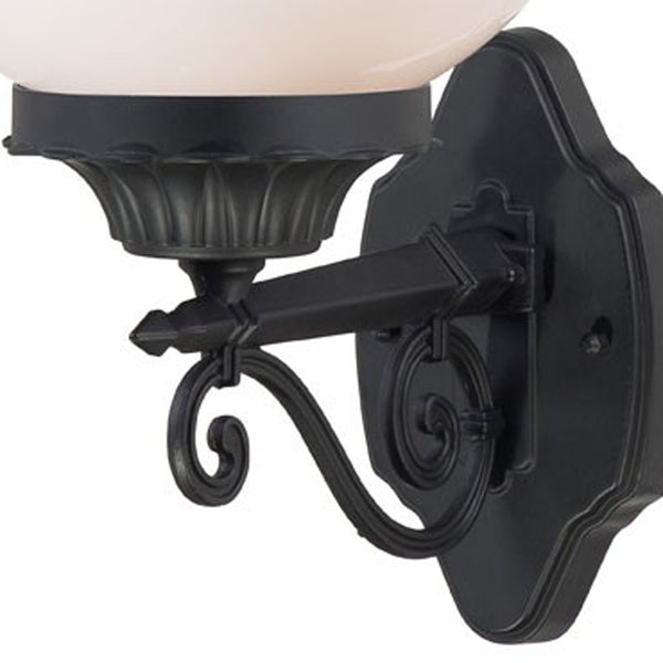 Homeroots Matte Black Round Acrylic Globe Wall Sconce   399229