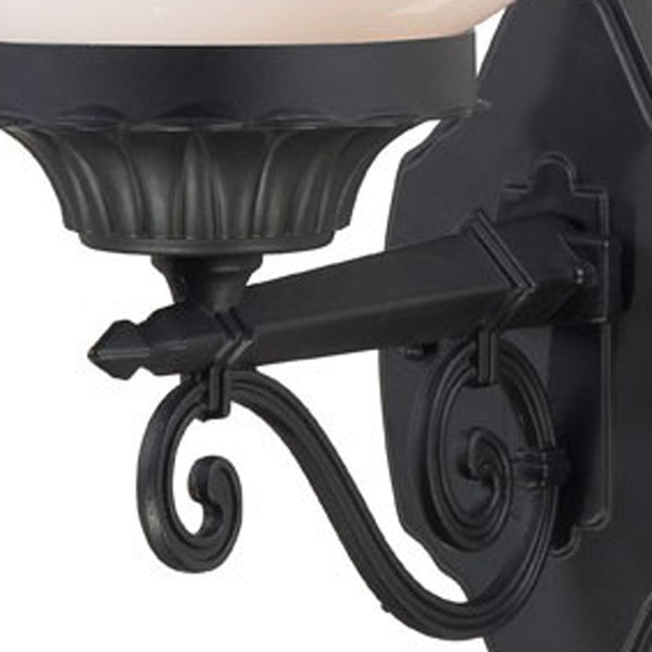 Homeroots Matte Black Round Acrylic Globe Wall Sconce   399229