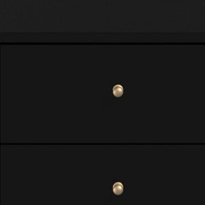 Homeroots 26" Black Two Drawer Solid Wood Nightstand   399246