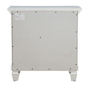 Homeroots White Plantation 3 Drawer Nightstand   399249